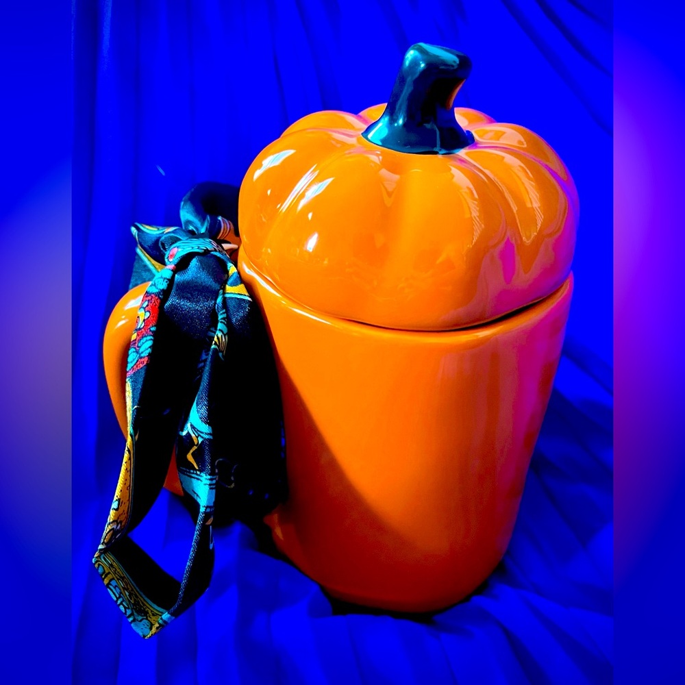 Rae Dunn "Spooky" Pumpkin Mug with Lid By Magenta Large Cup Fall Halloween Decor - Picture 2 of 4